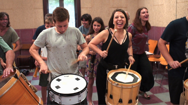 Mickela jumps right in with the locals to celebrate the St. John Festival in Girona, Catalonia